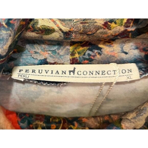 NWT Peruvian Connection Black Floral Turtleneck Mini Dress  Women's Size Medium - Picture 4 of 10